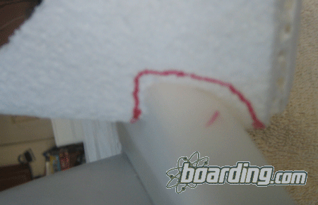 EPS Foam Epoxy Surfboard Repair - Foam Plug Outlined