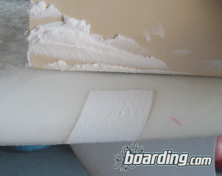 EPS Epoxy Surfboard Ding Repair - Foam Filled
