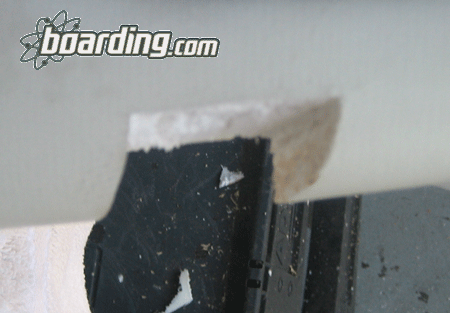 EPS Epoxy Surfboard Ding Repair Cut Out - Deck View