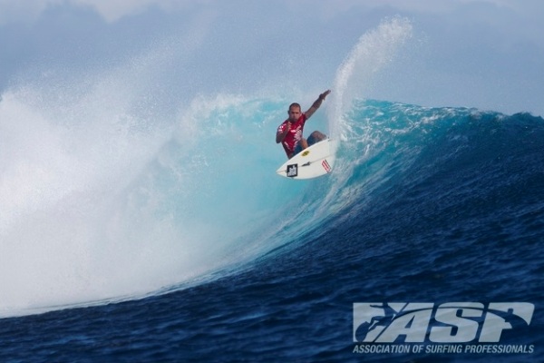 C.J. Hobgood (USA), 32, took down Heitor Alves (BRA), 30, in Round 5 of the Volcom Fiji Pro today at Cloudbreak and will face Adriano de Souza (BRA), 25, in the Quarterfinals when competition resumes.