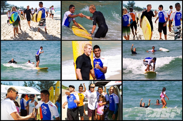 Mick Fanning (AUS), 30, two-time ASP World Champion and current ASP World No. 3, spent his lay day with the kids of the Escola de Surf. A day the kids would never forget.