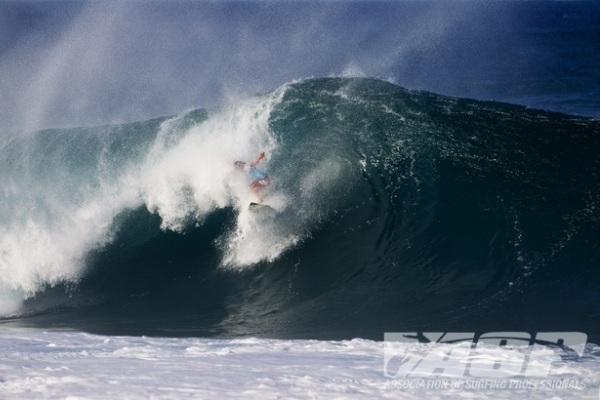 The term "commitment" doesn't quite cover this drop at Pipeline from 2011 ASP World Tour Rookie of the Year Julian Wilson.