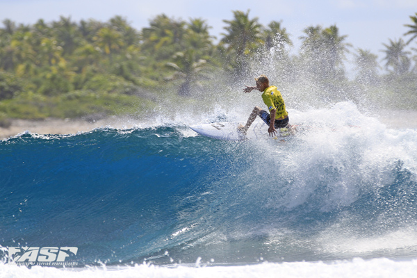 Kalani Ball (AUS) floating to earn the day’s highest two-wave heat-total. Pic ASP/Will H-S