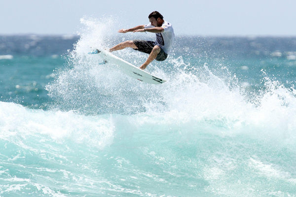 2012 ASP World Champion Joel Parkinson soaring to lofty heights at the QLD State round. PIC Surfing Aust
