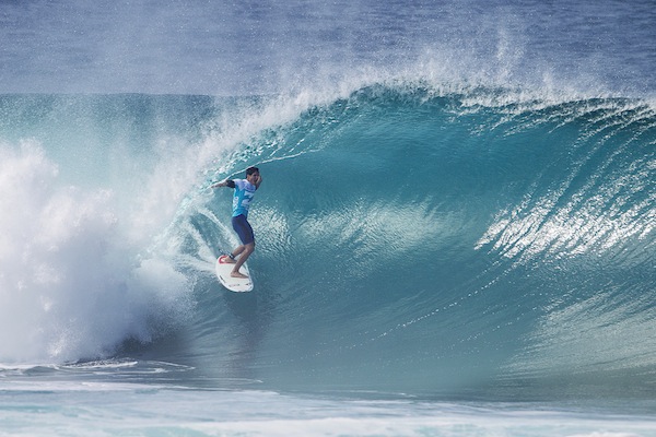 Gabriel Medina (BRA), 19, earned the day's high heat-total of 18.67 on opening day of the Billabong Pipe Masters.