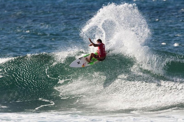 Michel Bourez, former Reef Hawaiian Pro Winner, advanced to the Quarterfinals of the Reef Hawaiian Pro today.