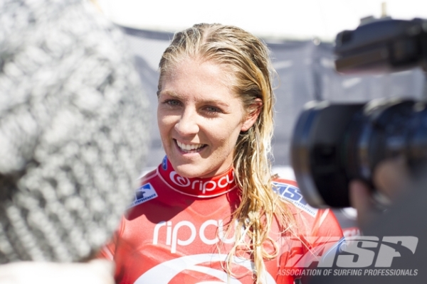 Stephanie Gilmore (AUS), 25, reigning five-time ASP Women's World Champion, has sustained a foot injury but will surf in Round 2 of the Rip Curl Women's Pro Bells Beach.