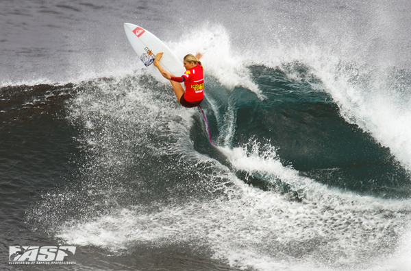 5-time ASP Women's World Champion pictured at last year's Drug Aware Margaret River Pro will hit the water in Heat 3 this morning.