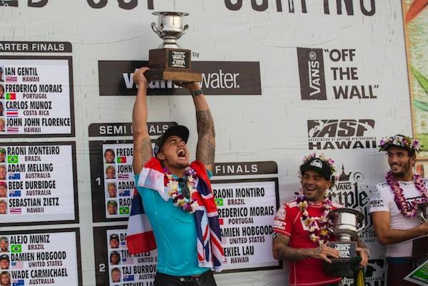 Ezekiel Lau, winner of the Vans World Cup of Surfing.
