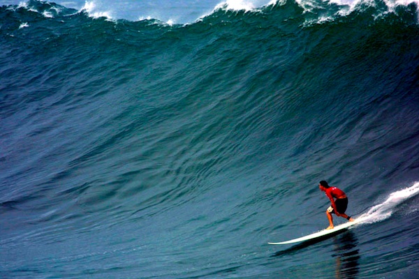 Aaron Gold at home at Waimea Bay.