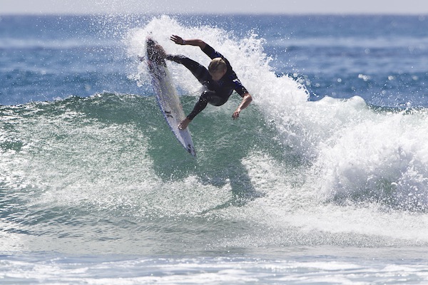 Kolohe Andino (USA), 19, will face off against Taj Burrow (AUS), 35, in Heat 3 Round 3 of the Hurley Pro at Trestles.