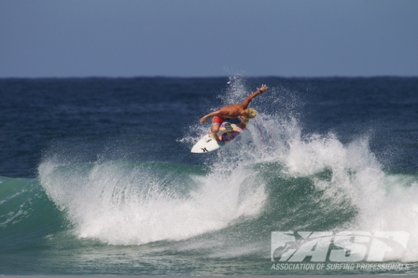 Nat Young (USA), 21, 2013 ASP Dream Tour rookie, warming up at Barra da Tijuca for the Billabong Rio Pro.