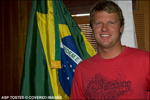 Taj Burrow ASP World Title Press Conference Hang Loose Pro Santa Catarina Brazil 2007. Photo Credit ASP Tostee