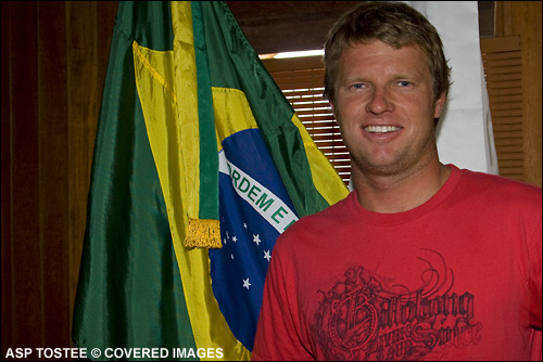 Taj Burrow ASP World Title Press Conference Hang Loose Pro Santa Catarina Brazil 2007.  Photo Credit ASP Tostee