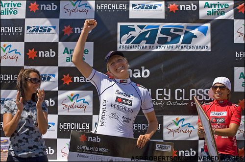 Stephanie Gilmore NAB Beachley Classic Surfing Contest Winner.  Photo Credit ASP Tostee