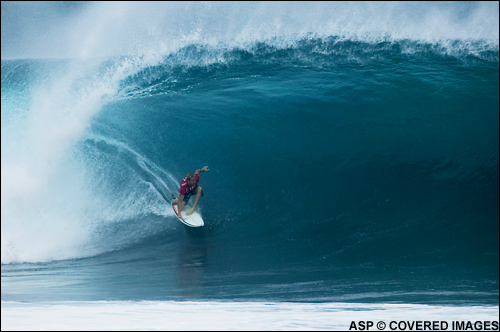 Mark Mathews (Australia) scored a perfect 10 point ride in round three and won his round four heat. Pic Credit ASP Tostee