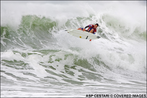 Joel Parkinson Busting Big Air at The Hang Loose Santa Catarina Pro Surf Contest.  Surfing Photo Credit ASP Tostee