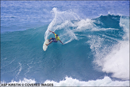 Daniel Ross continued his winning streak today posting the second highest heat score of the event an 18.55.  Surfing Photo Credit ASP Tostee