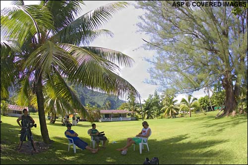 Lay days give the TV crews a chance to do indepth interviews with the Top 45. Here TWI interview Luke Stedman in front of the house where he�s staying with some of the Aussie boys. Pic Credit ASP Tostee