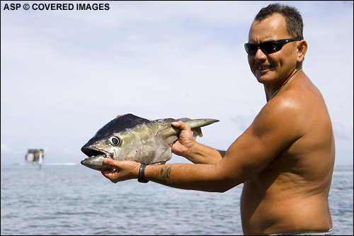 Surf or no surf there�s plenty of fish to be caught at Teahupoo. Pic Credit ASP Tostee