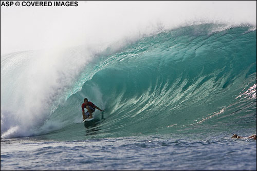 Andy Irons sitting deep in a classic Pipeline barrel. Piic Credit ASP Tostee