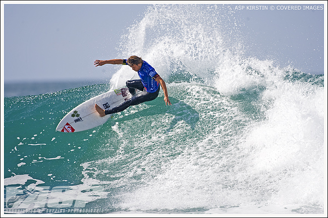 Dane Reynolds (USA) posted the highest heat total of the day, surpassing event that of Kelly Slater.