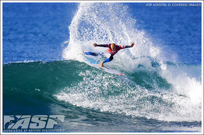 Mick Fanning (AUS) blitzed his was through Round 3 defeating Troy Brooks. Rip Curl Pro Bells Beach Photo ASP Tostee